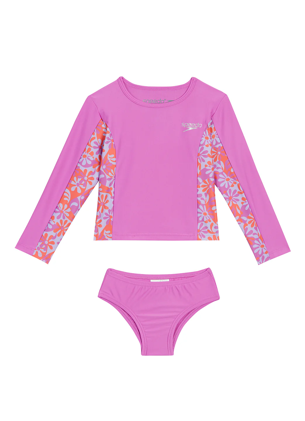 Speedo Girls' Long Sleeve Two Piece Rash Guard Set (Toddler, Little Kid) - Image 9