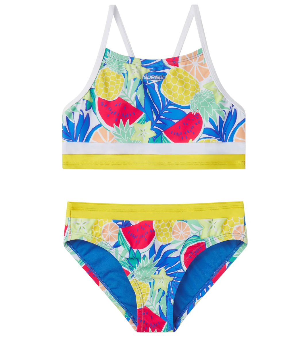 Speedo Girls' Print Block Two Piece Bikini Set (Big Kid) - Image 4