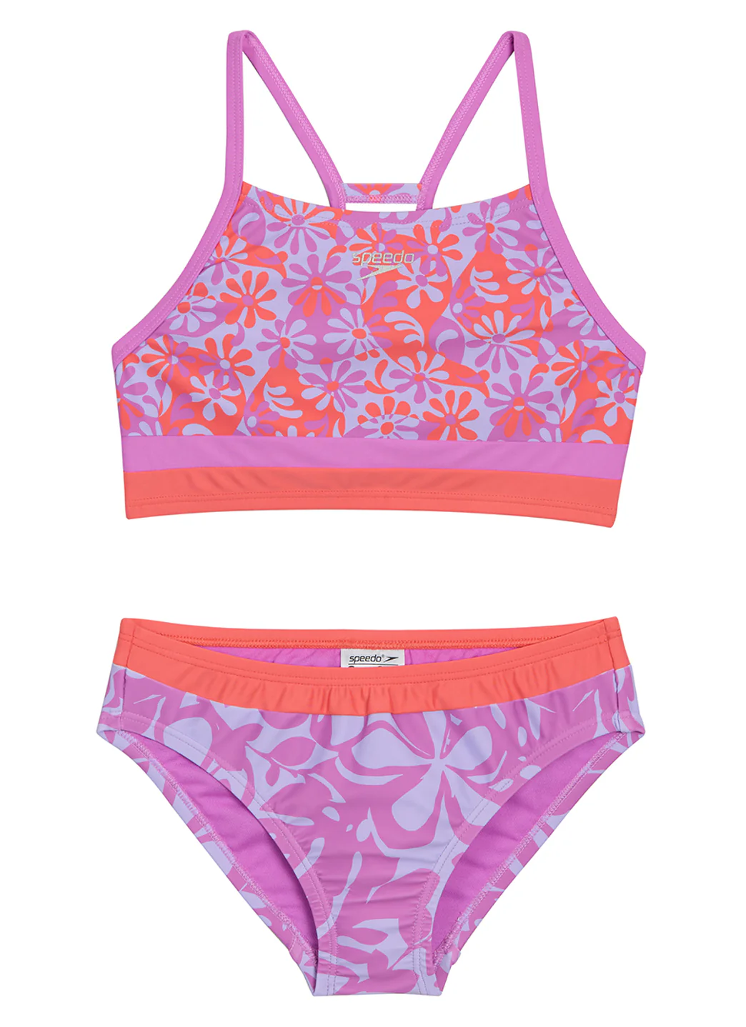 Speedo Girls' Printed Bikini Swimsuit Set (Little Kid, Big Kid) - Image 6