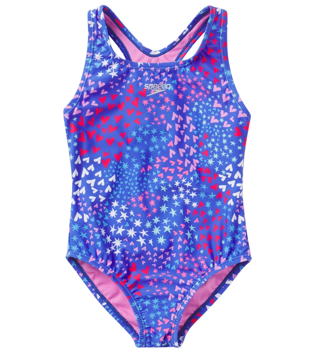 Speedo Girls' Printed Racerback One Piece Swimsuit (Little Kid, Big Kid) - Image 5