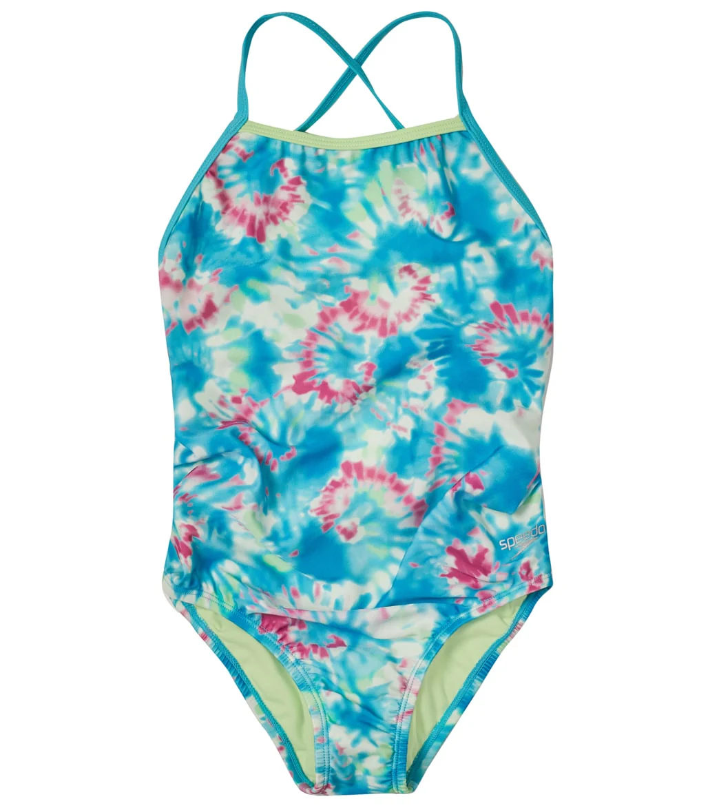 Speedo Girls' Printed X Back One Piece Swimsuit (Big Kid) - Image 8
