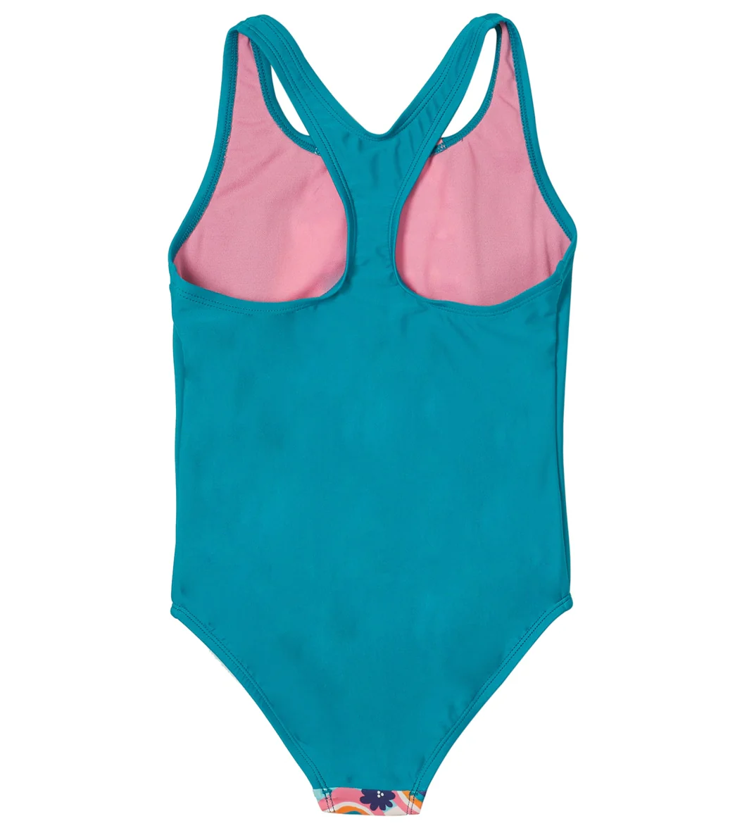 Speedo Girls' Ruffled Detail Racerback One Piece Swimsuit (Big Kid) - Image 2