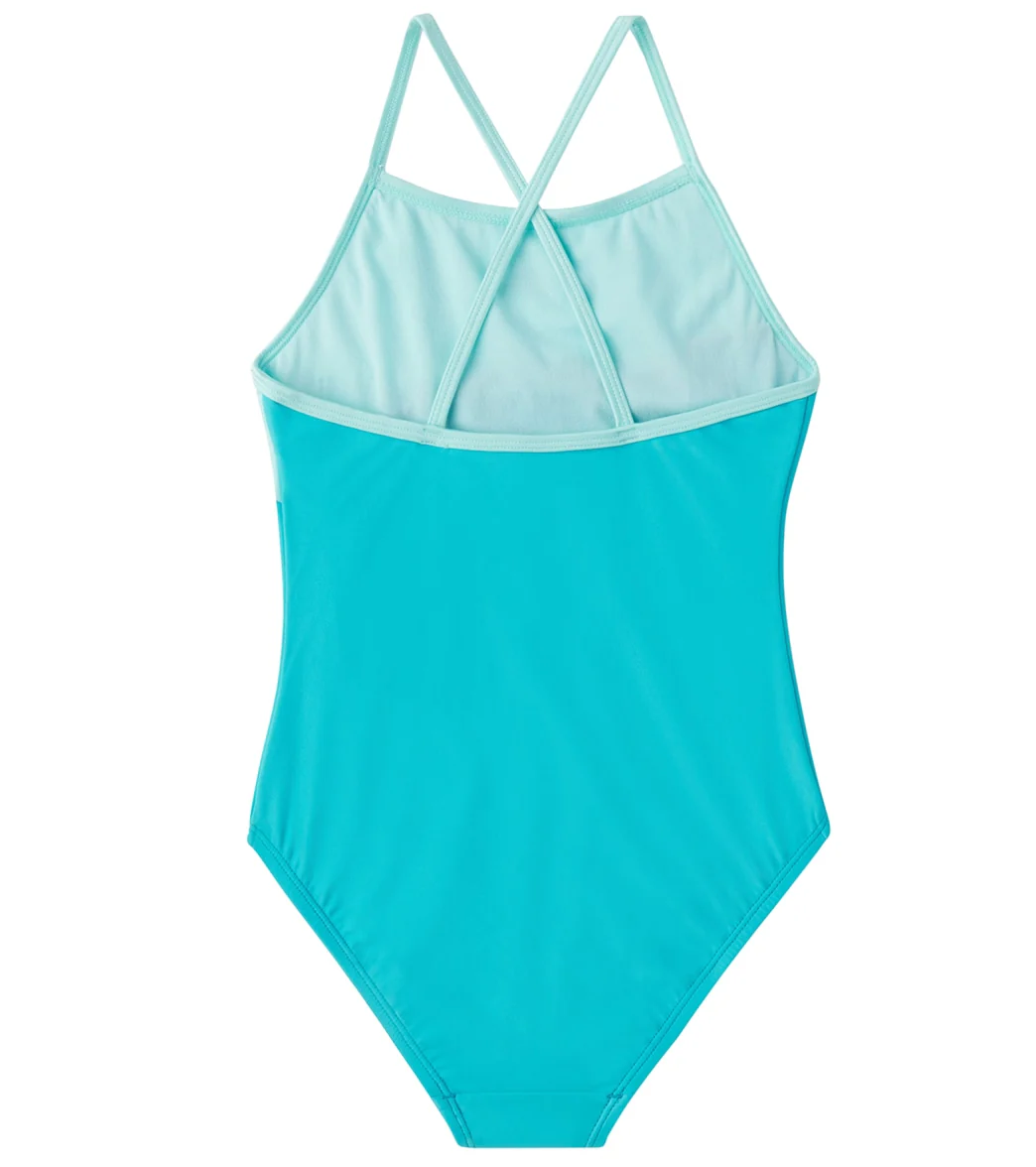 Speedo Girls' Shimmer Color Block One Piece Swimsuit (Big Kid) - Image 6