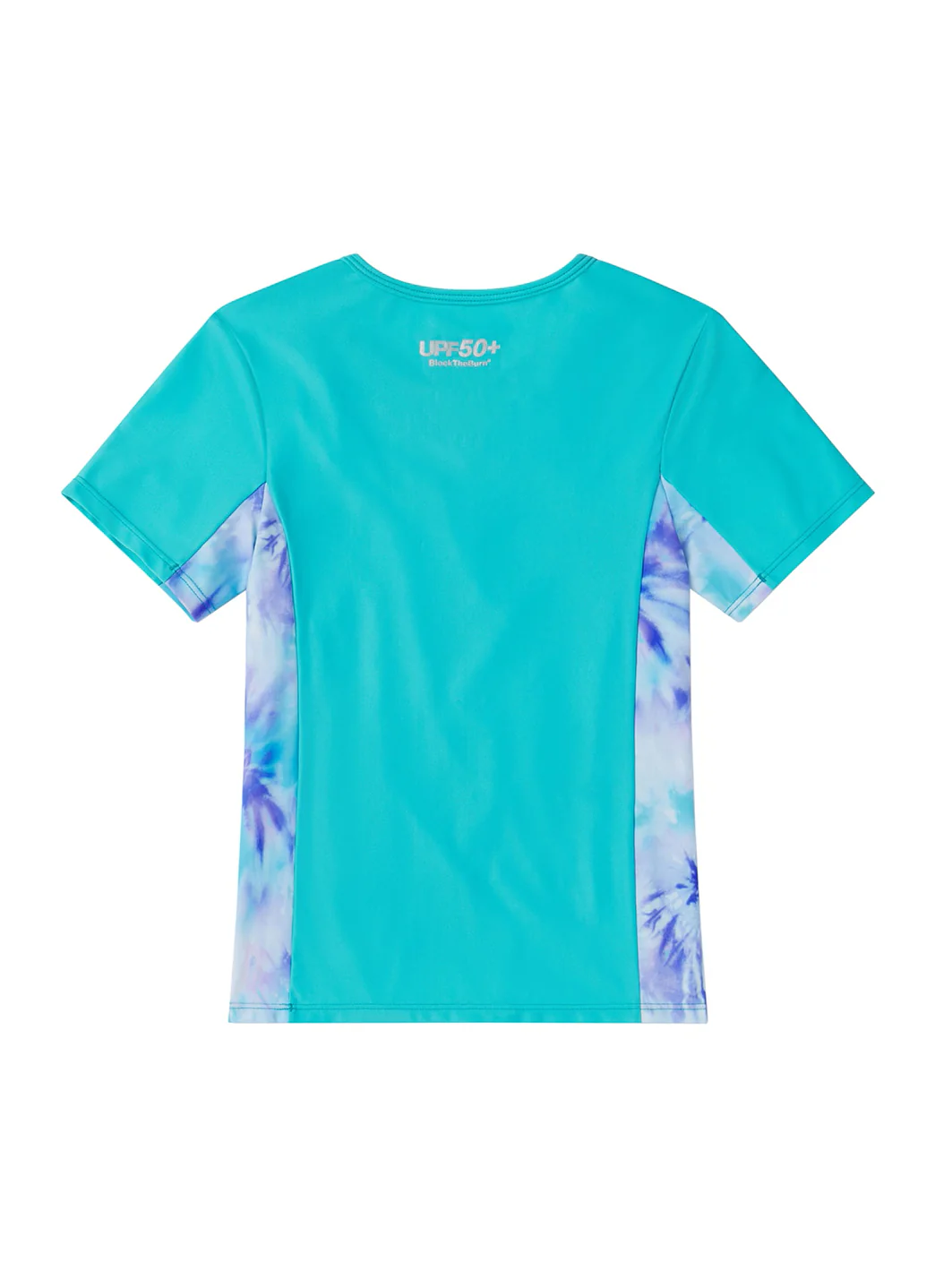 Speedo Girls' Short Sleeve Printed Splice Rashguard (Little Kid, Big Kid) - Image 2