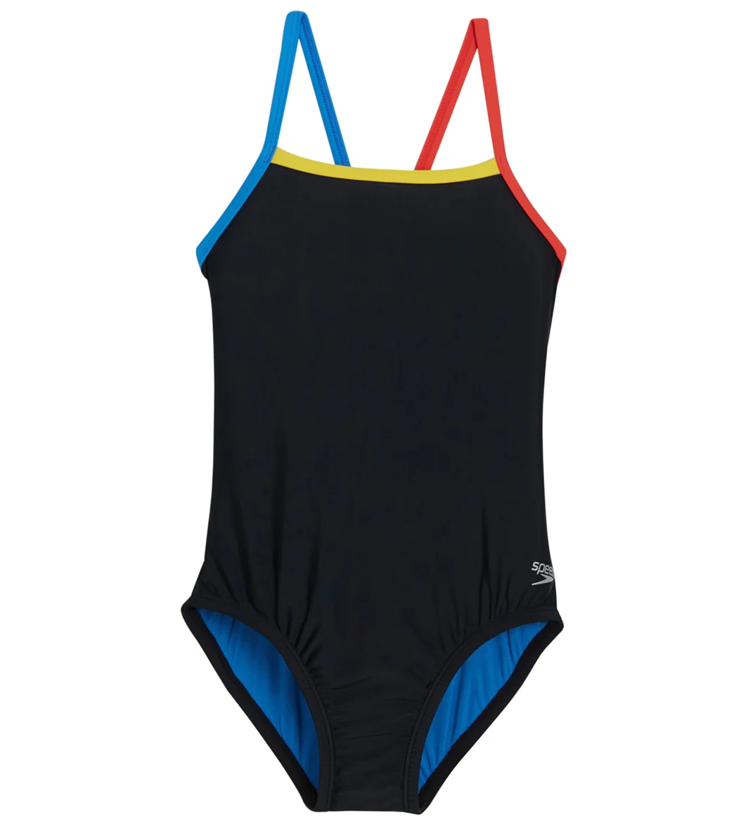 Speedo Girls' Solid Propel Back One Piece Swimsuit (Big Kid) - Image 8