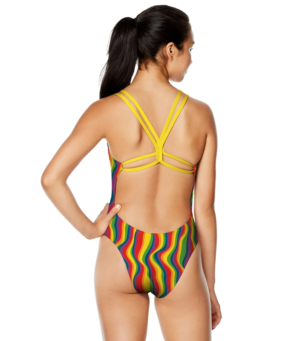 Speedo Pride Women's Printed Double Strap One Piece Swimsuit - Image 2