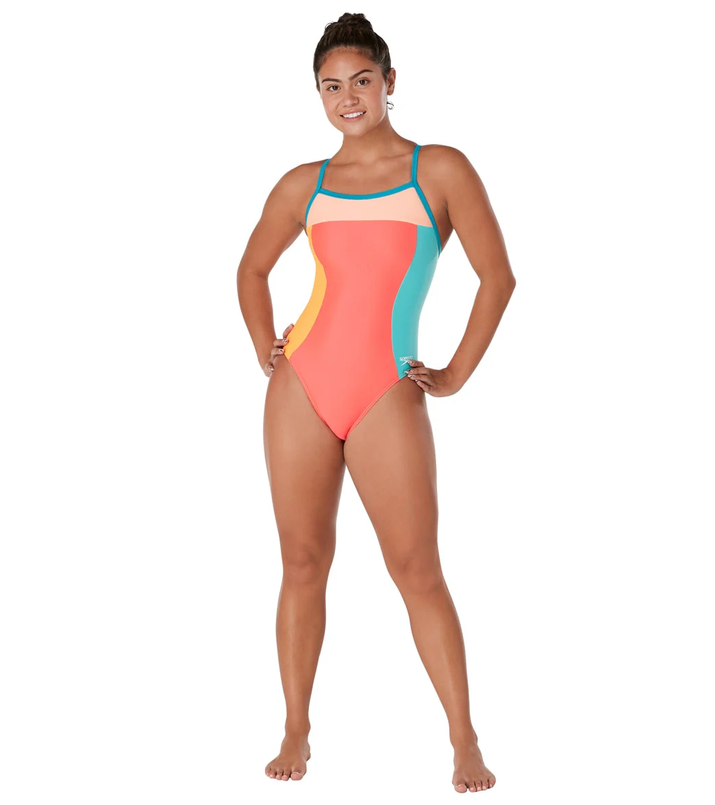 Speedo Vibe Women's Colorblock Propel Back One Piece Swimsuit - Image 13