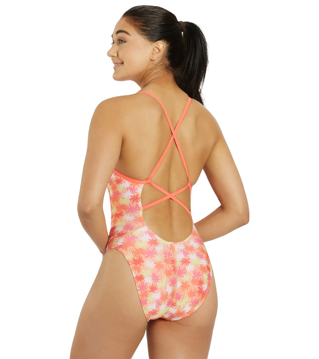 Speedo Vibe Women's Printed Double X Back One Piece Swimsuit - Image 23
