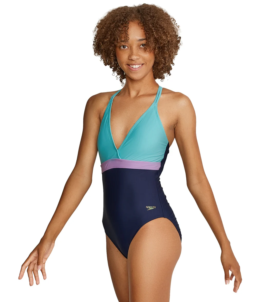 Speedo Women's Adjustable Crossback One Piece Swimsuit - Image 2