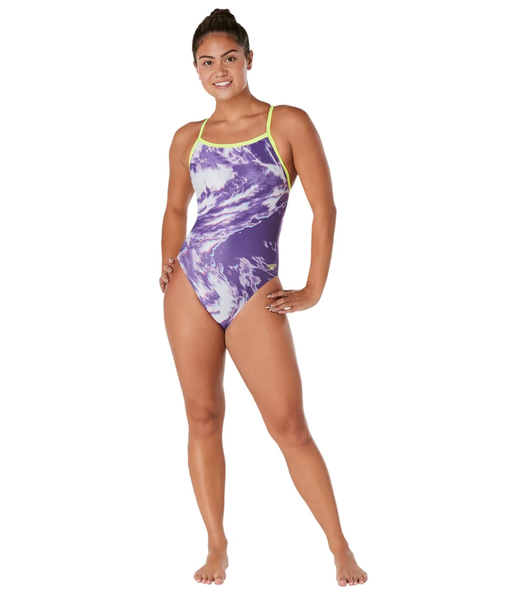 Speedo Women's Cyclone Swirl Flyback One Piece Swimsuit - Image 34