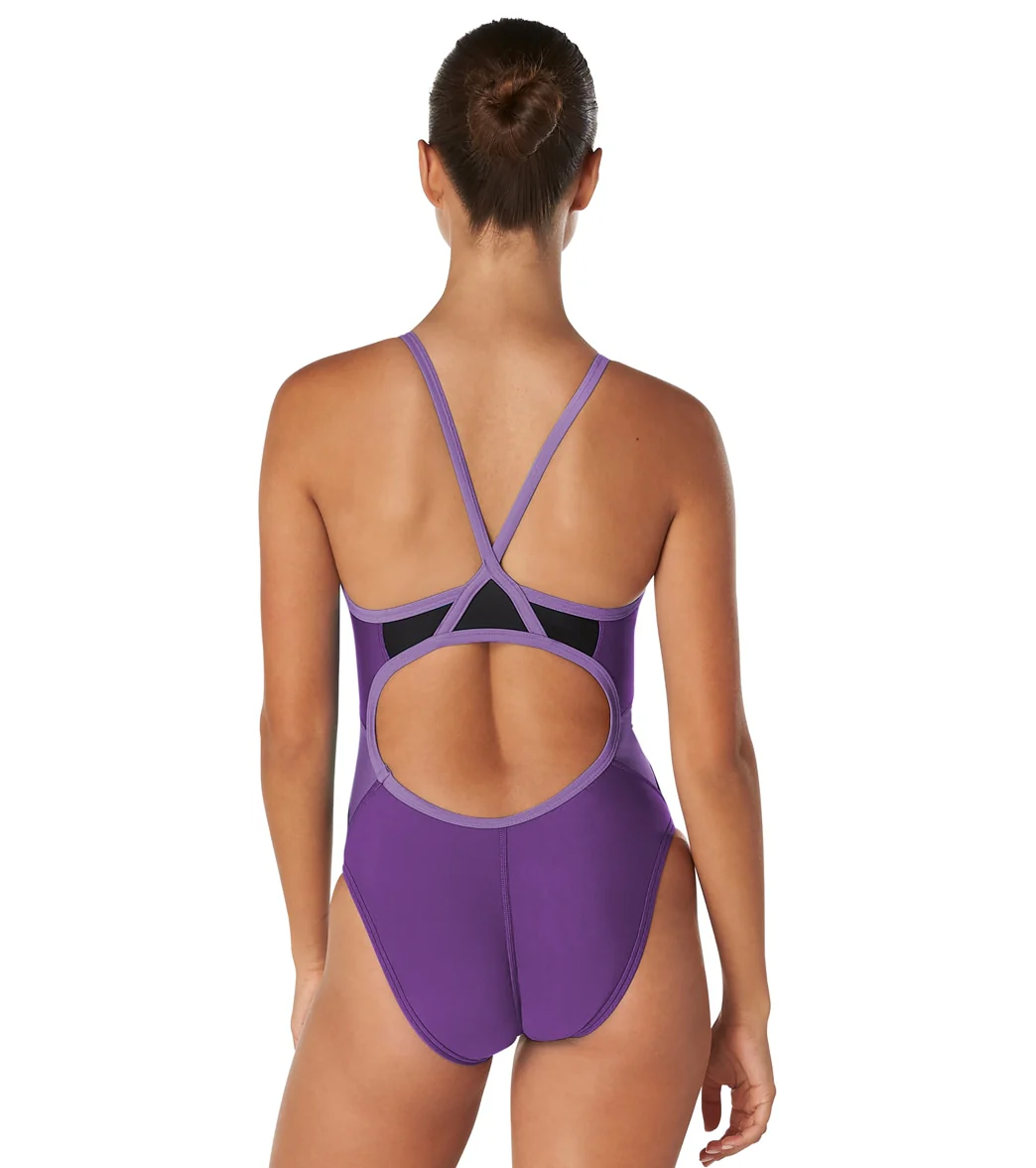 Speedo Women's Eco Splice Flyback One Piece Swimsuit - Image 42