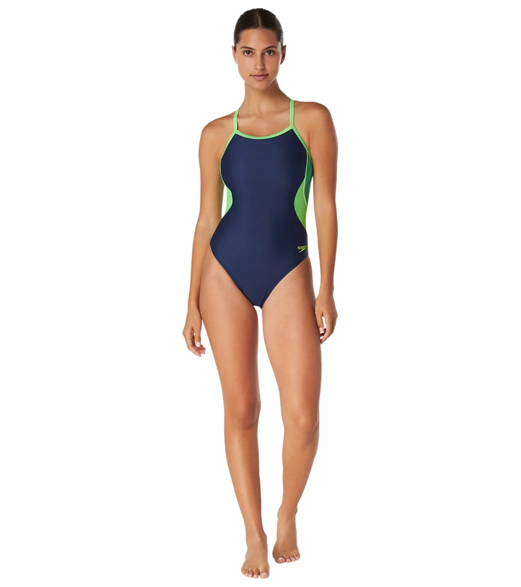 Speedo Women's Eco Splice Flyback One Piece Swimsuit - Image 59