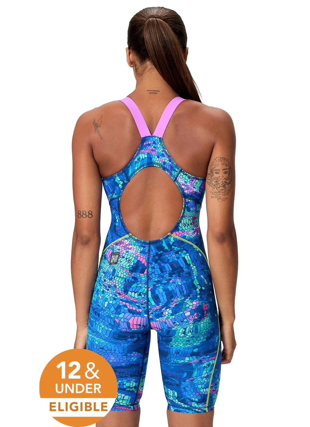 Speedo Women's Fastskin Printed Hyperspark Open Back Tech Suit Swimsuit - Image 5