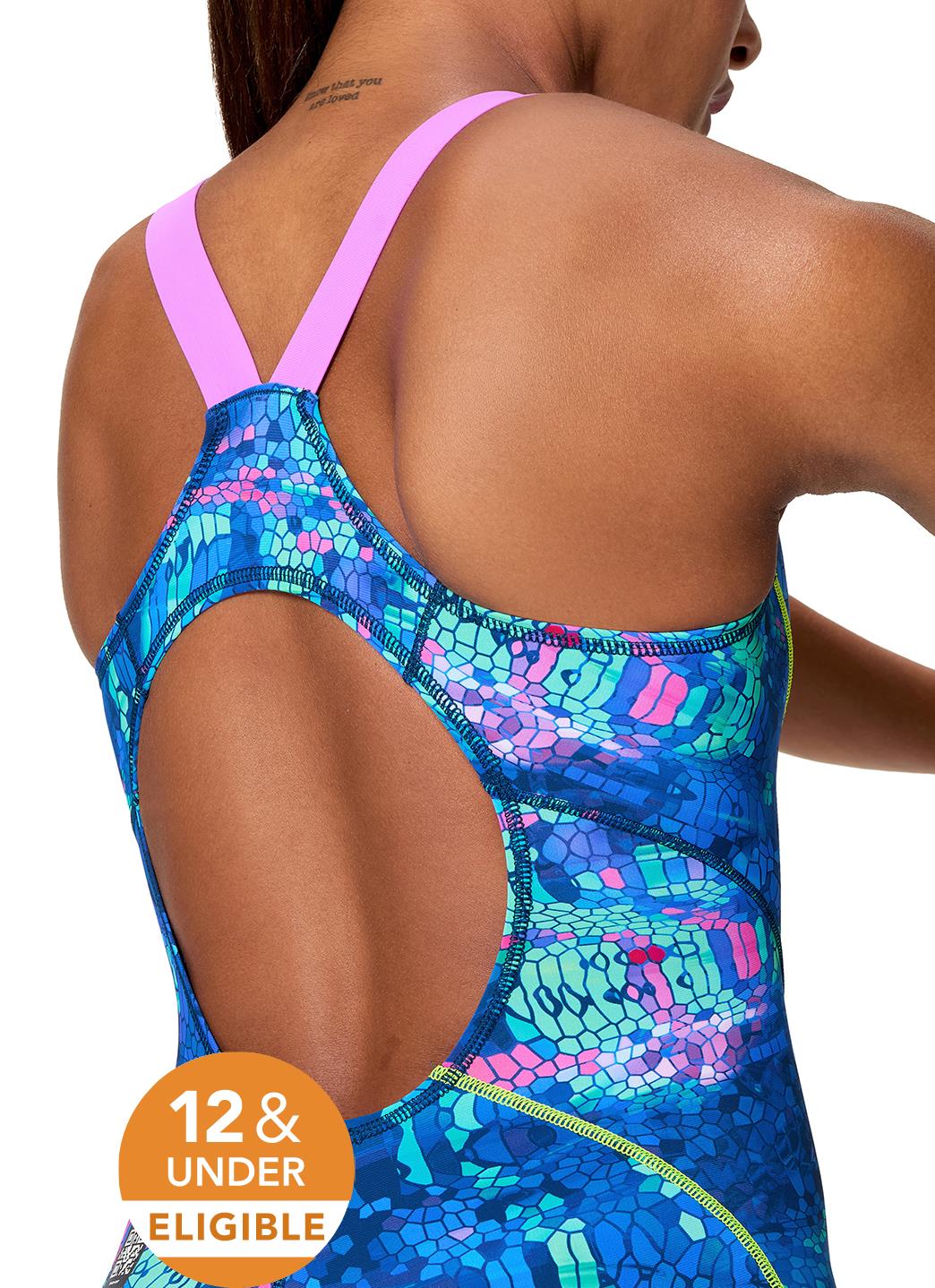 Speedo Women's Fastskin Printed Hyperspark Open Back Tech Suit Swimsuit - Image 6