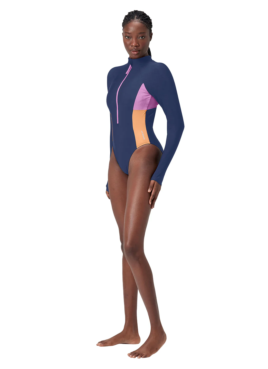 Speedo Women's Hydraline Long Sleeve Zip Colorblock One Piece Swimsuit - Image 5