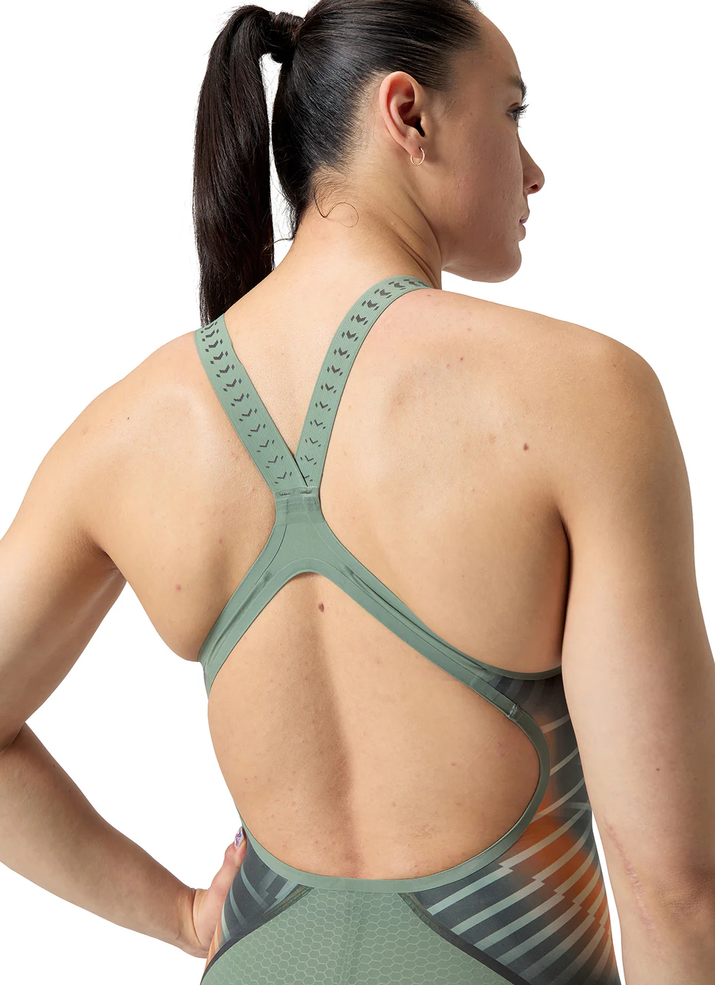 Speedo Women's LZR Intent 2.0 Printed Open Back Kneeskin Tech Suit Swimsuit - Image 7