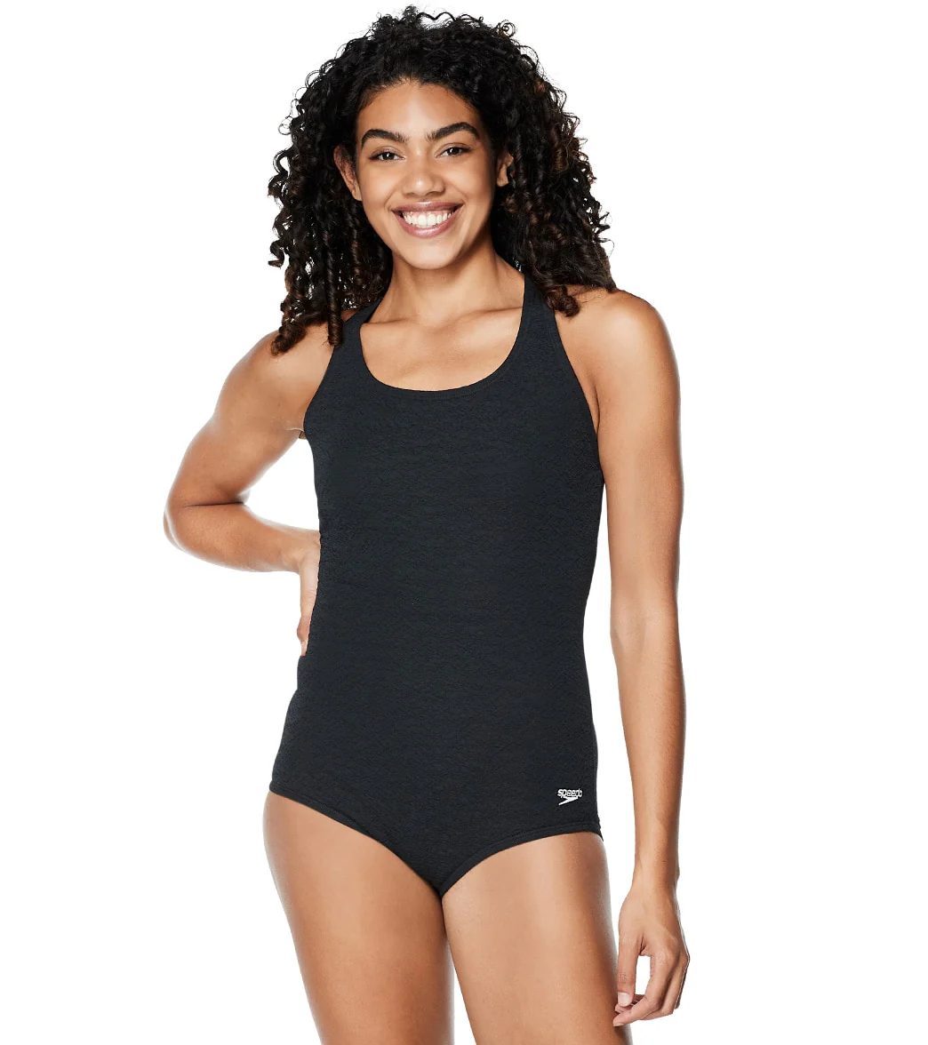 Speedo Women's Pebble Textured X-Back One Piece Swimsuit - Image 4