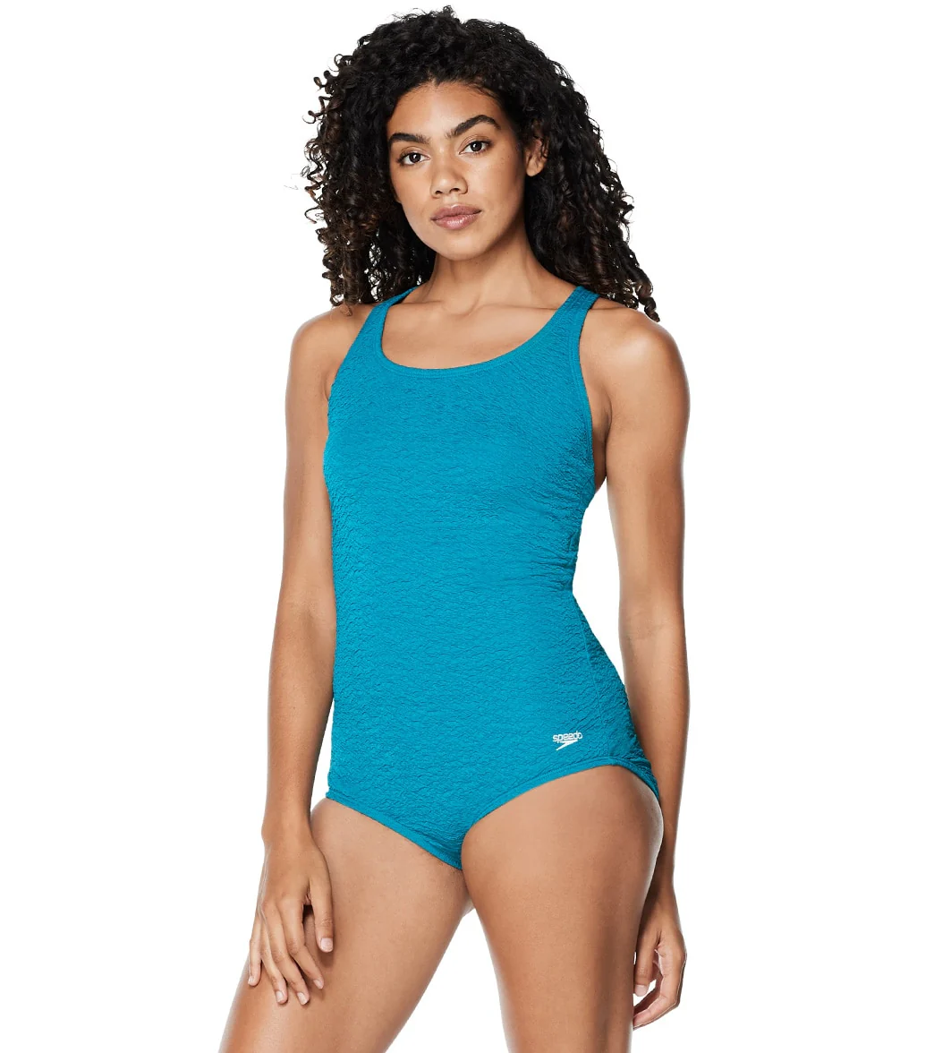 Speedo Women's Pebble Textured X-Back One Piece Swimsuit - Image 5