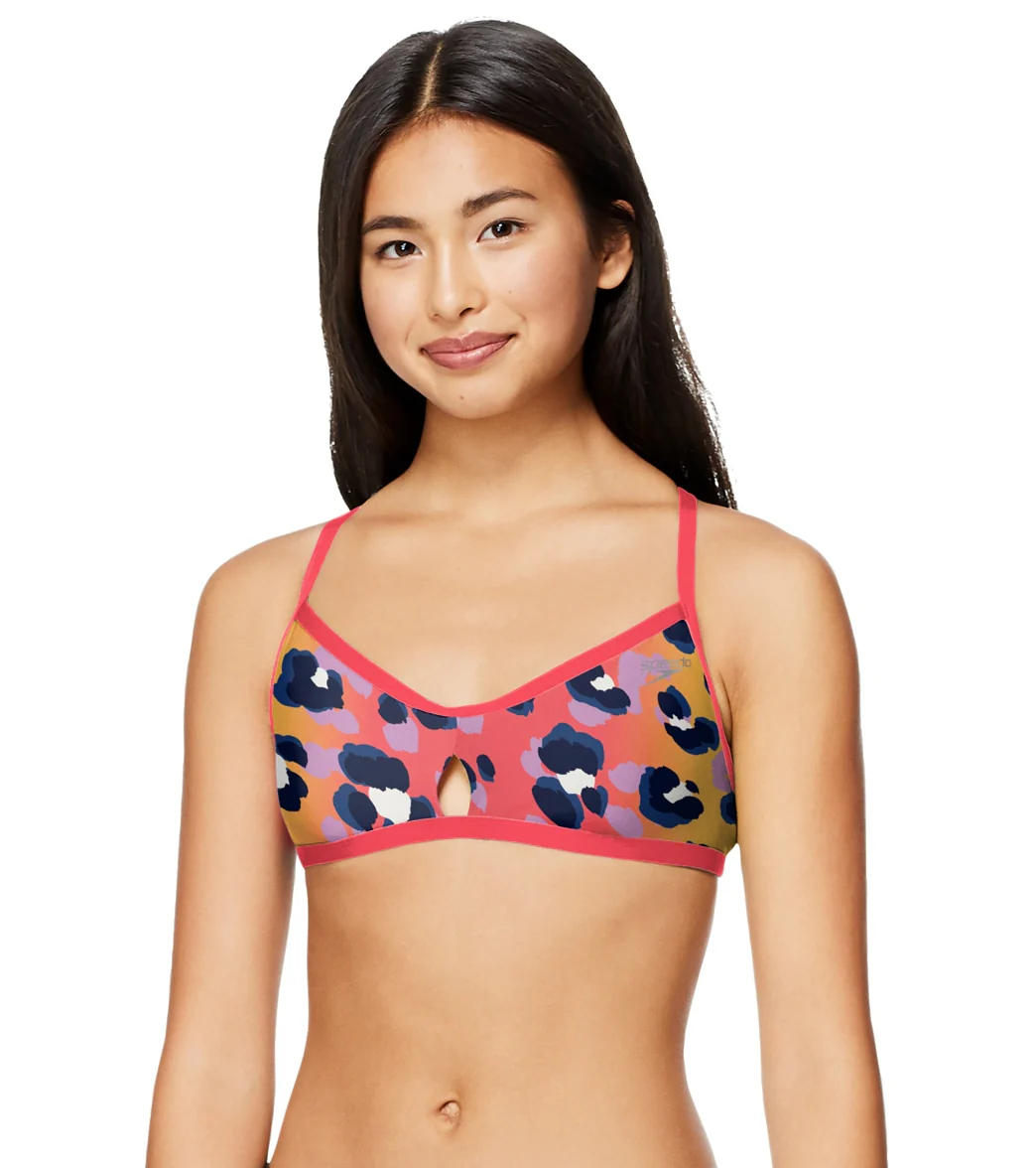 Speedo Women's Printed Keyhole Tie Back Bikini Top - Image 8
