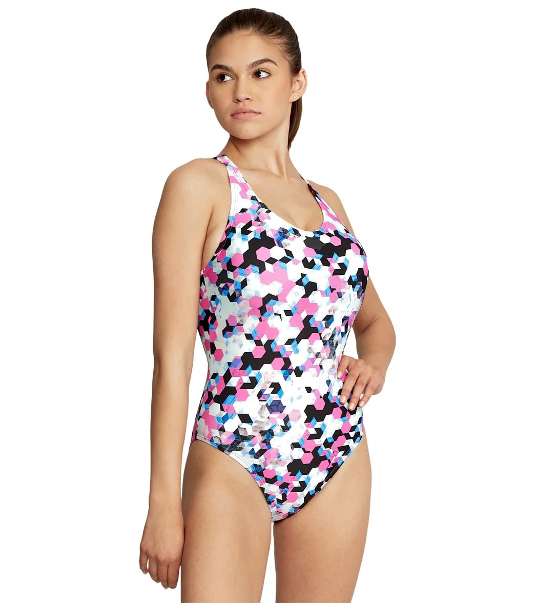 Speedo Women's Printed Thin Strap One Piece Swimsuit - Image 14