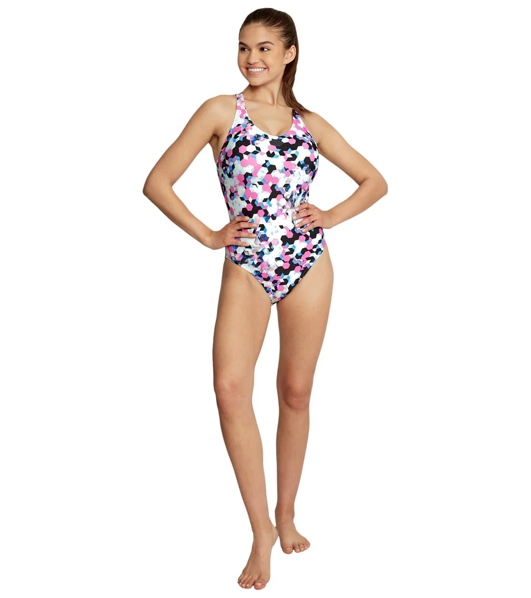 Speedo Women's Printed Thin Strap One Piece Swimsuit - Image 16
