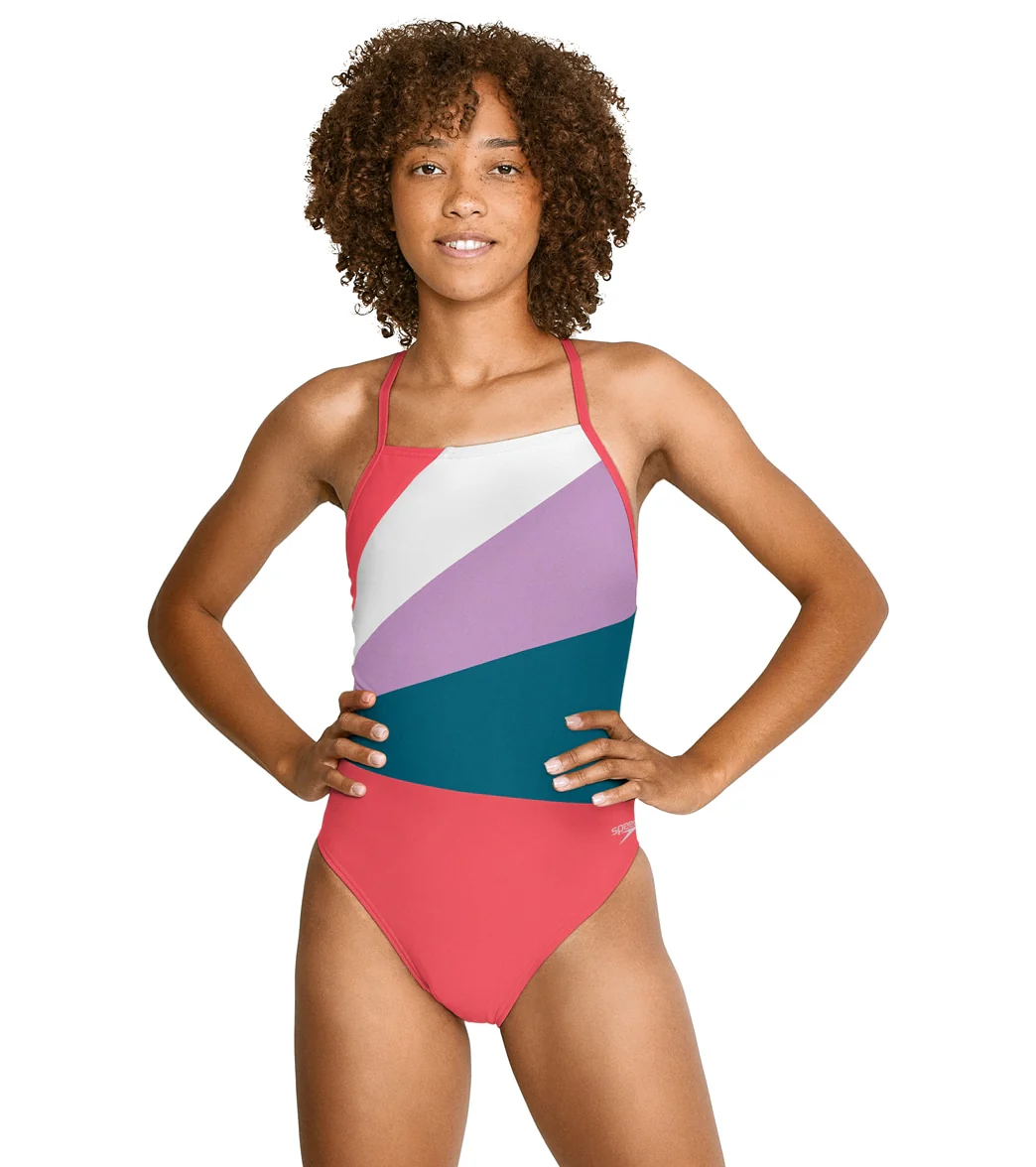 Speedo Women's Radiating Splice One Piece Swimsuit - Image 7