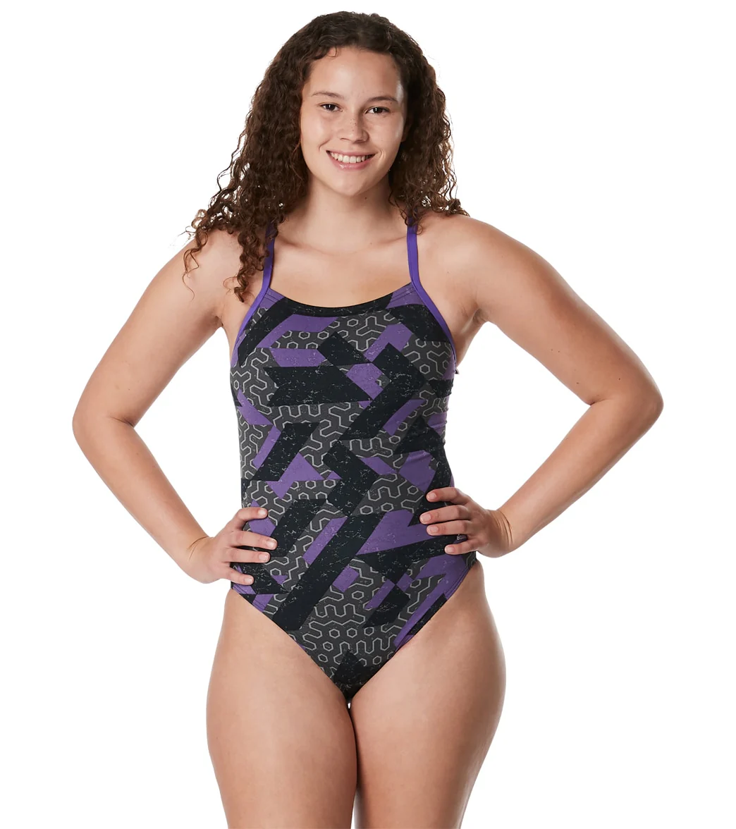Speedo Women's Ruse Blocks Flyback One Piece Swimsuit - Image 27