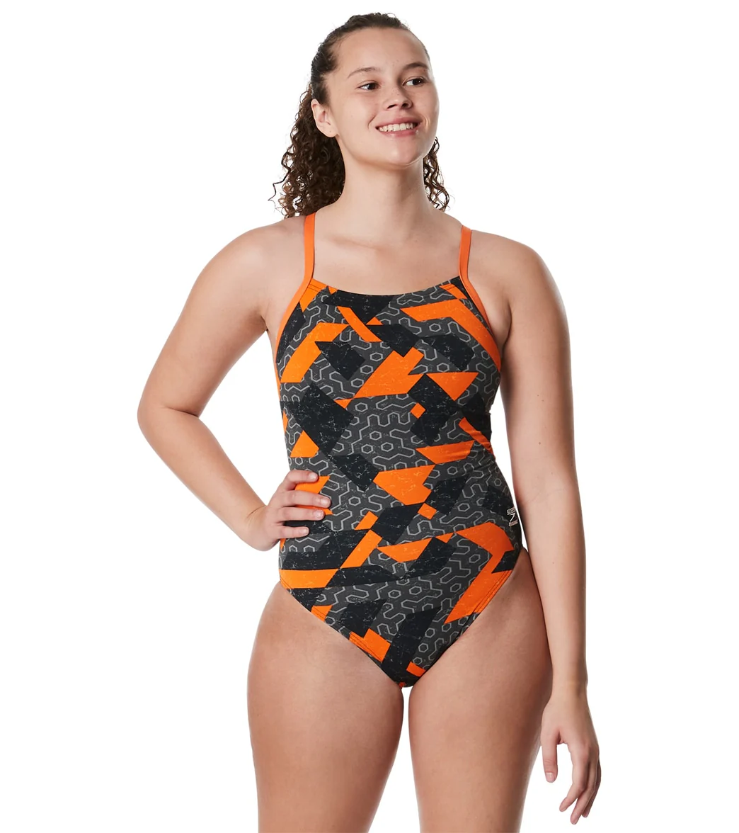 Speedo Women's Ruse Blocks Flyback One Piece Swimsuit - Image 9