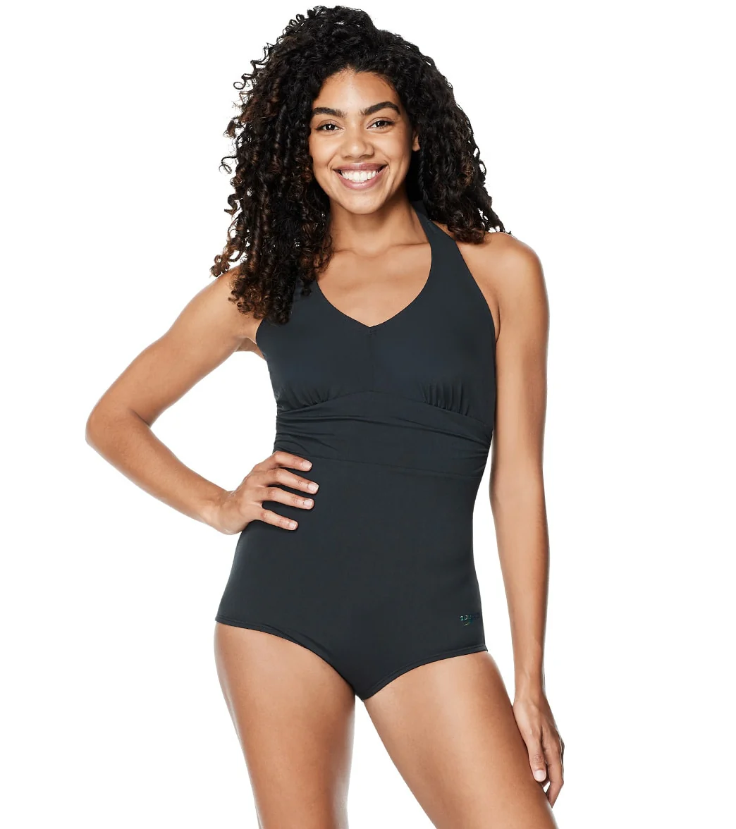 Speedo Women's Solid Halter One Piece Swimsuit - Image 6