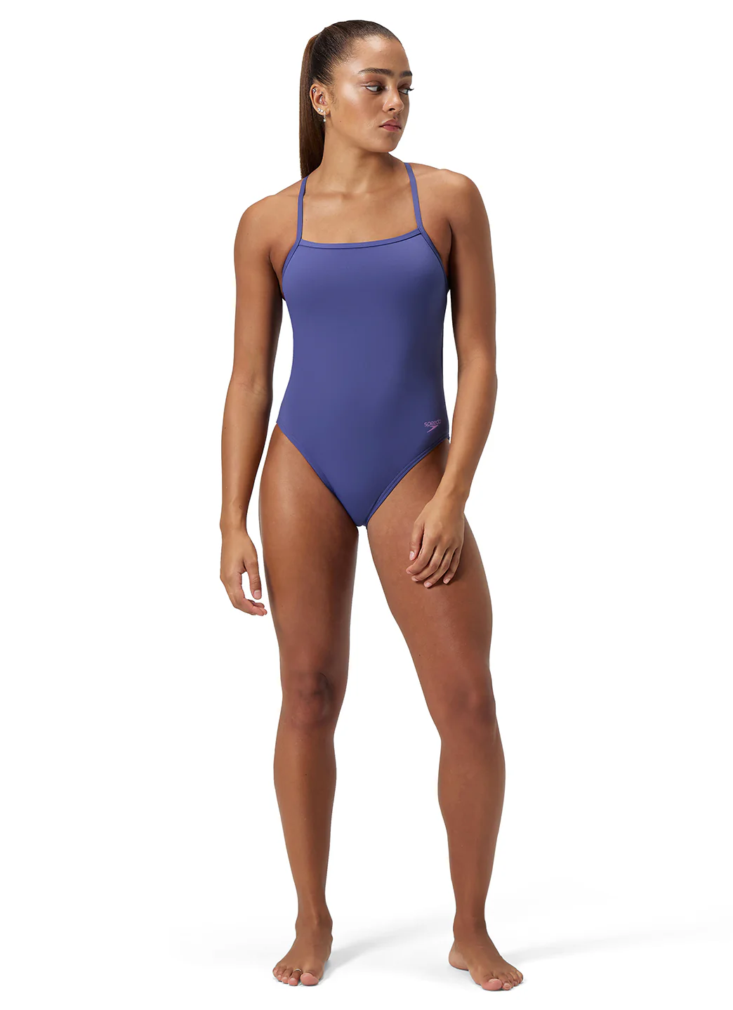 Speedo Women's Solid V Back One Piece Swimsuit - Image 6