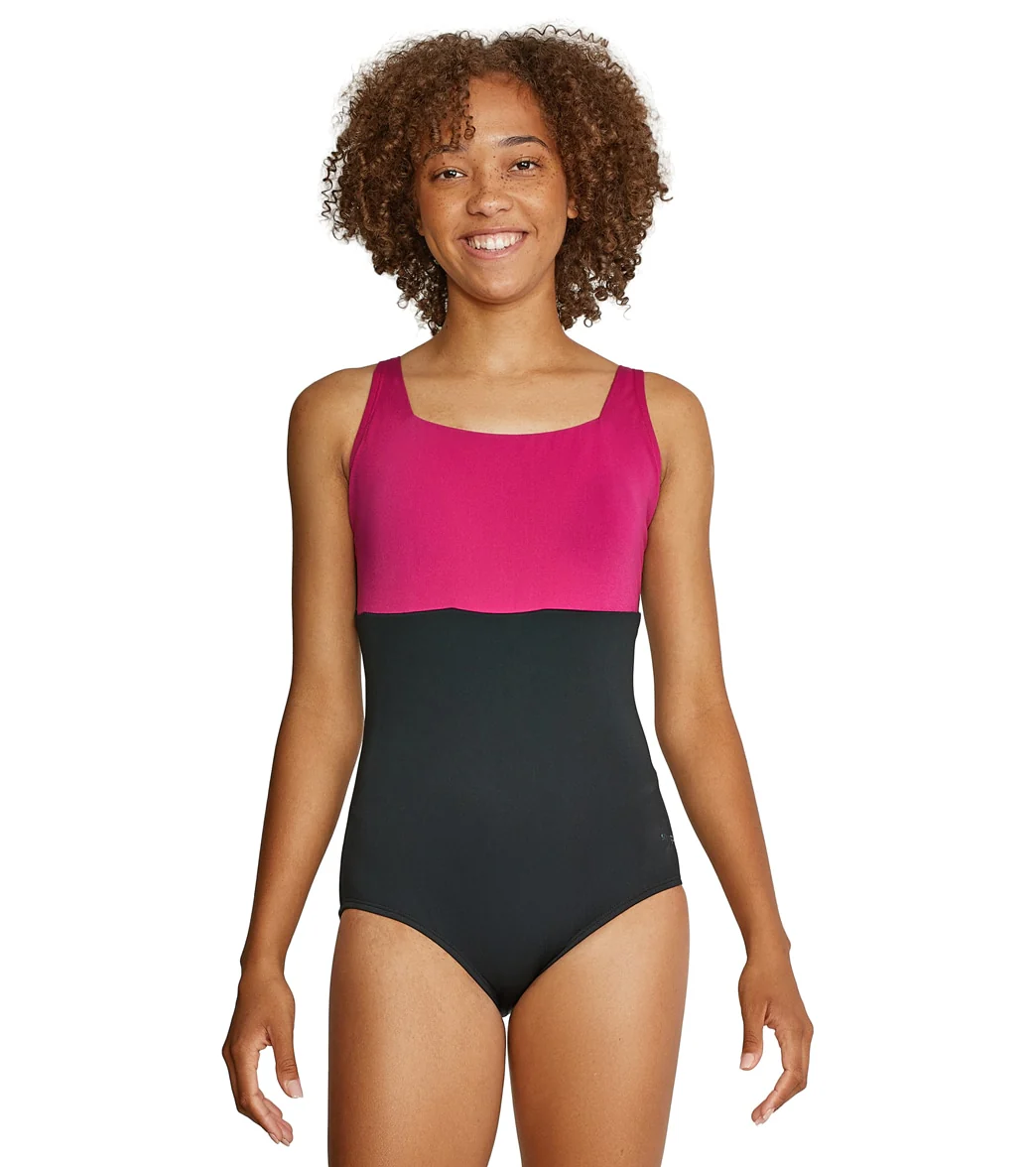 Speedo Women's Square Neck One Piece Swimsuit