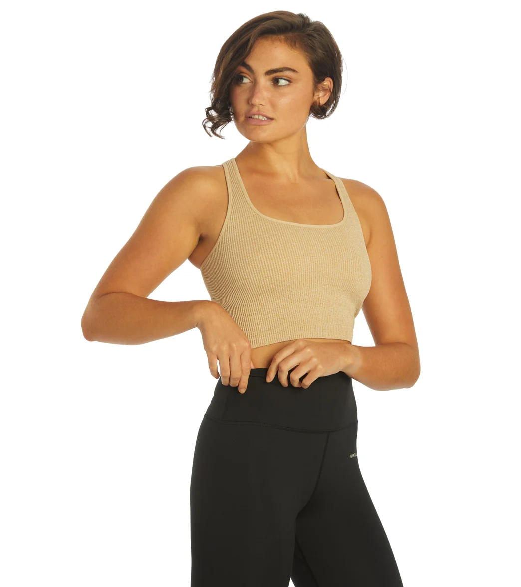 Spiritual Gangster Athena Heather Seamless Crop Top - Image 2
