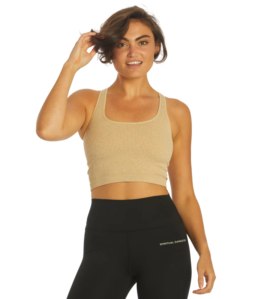 Spiritual Gangster Athena Heather Seamless Crop Top - Image 6