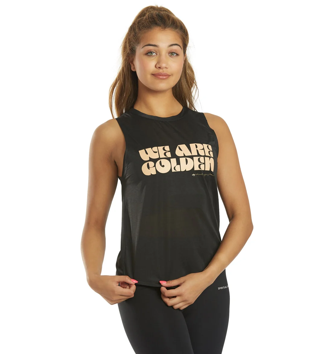 Spiritual Gangster Golden Active Muscle Tank - Image 2