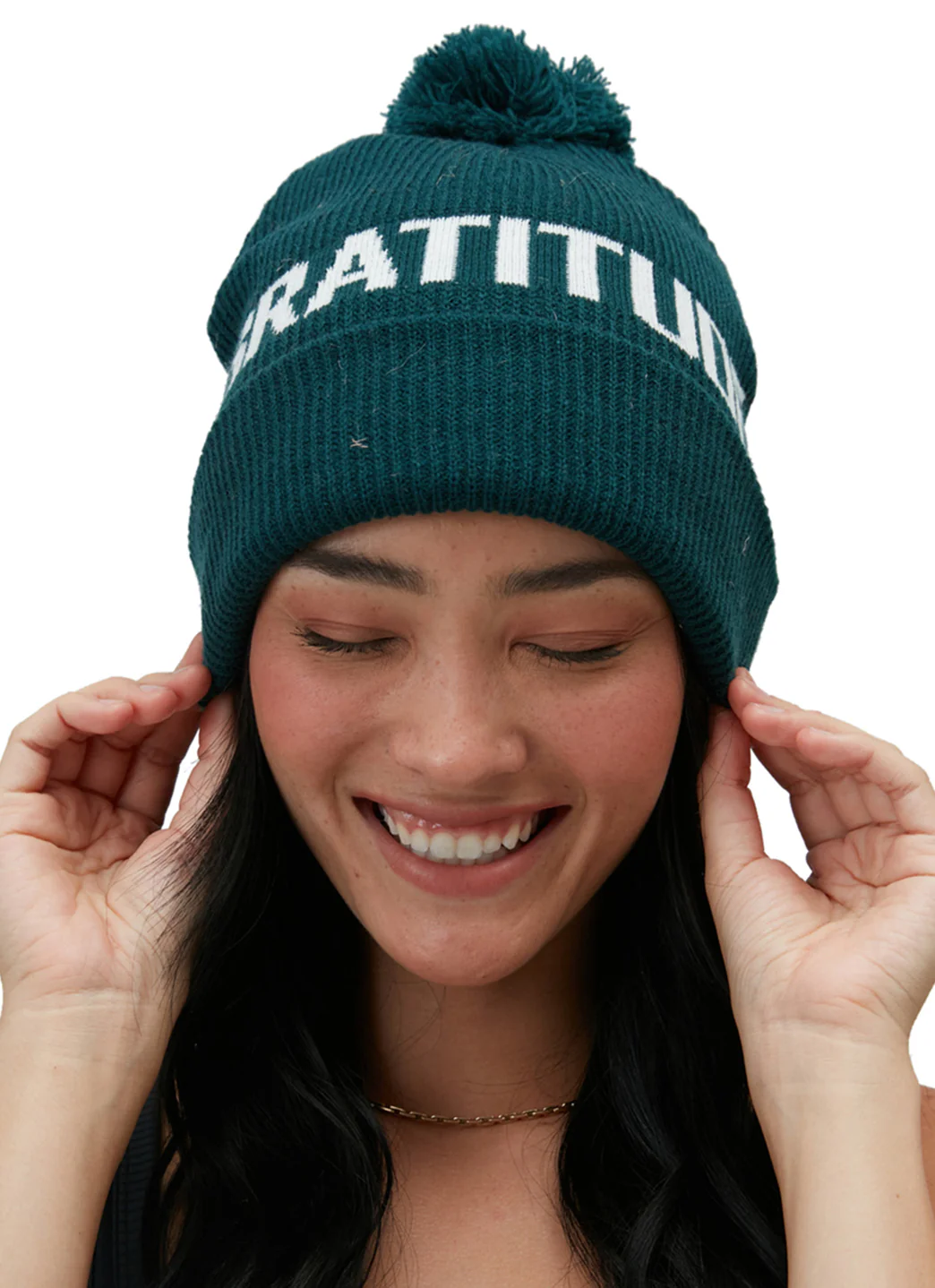Spiritual Gangster Gratitude Pom Pom Beanie - Image 5
