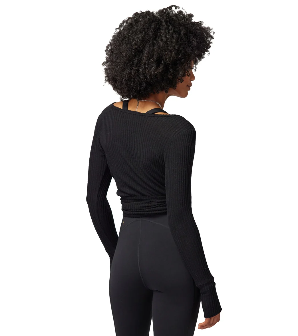 Spiritual Gangster Harmony Rib Wrap Sweater - Image 3