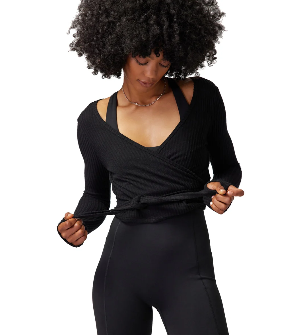 Spiritual Gangster Harmony Rib Wrap Sweater - Image 4