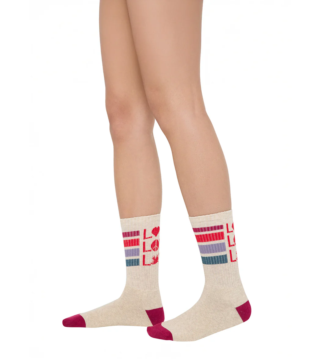 Spiritual Gangster Love Stripe Crew Sock - Image 2