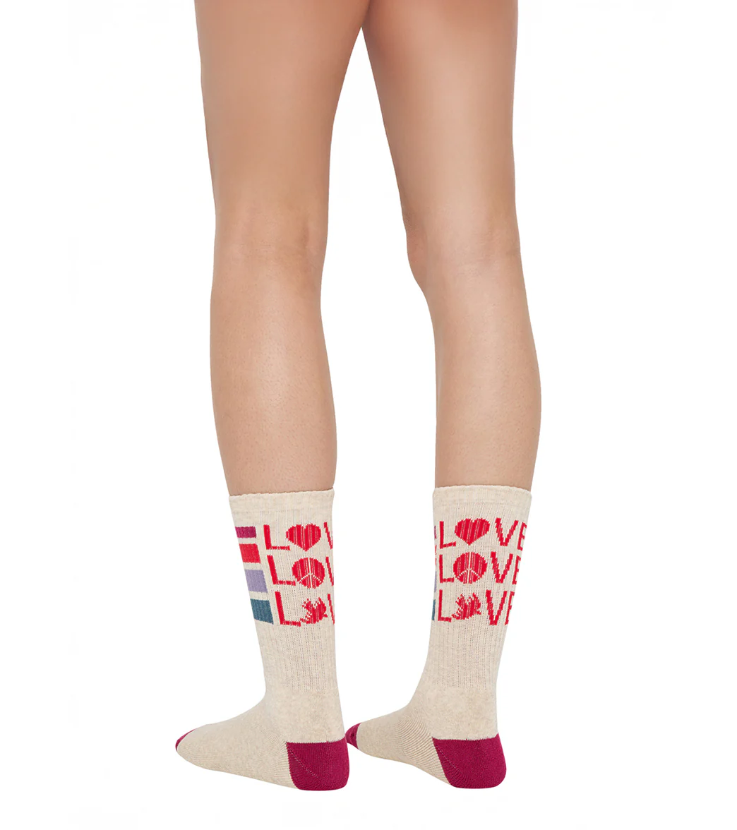 Spiritual Gangster Love Stripe Crew Sock - Image 3