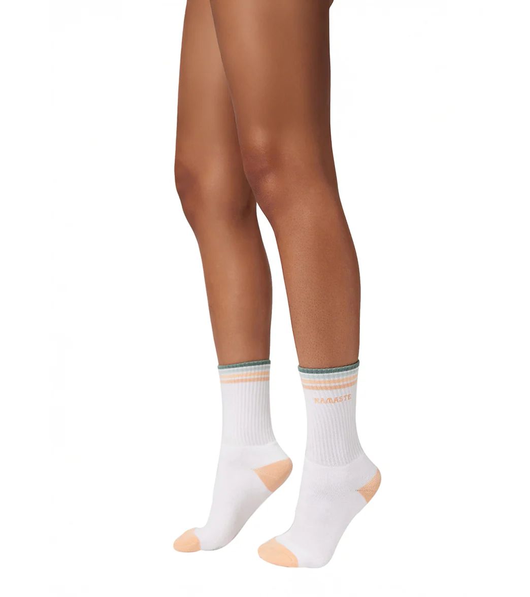 Spiritual Gangster Namaste Stripe Crew Sock