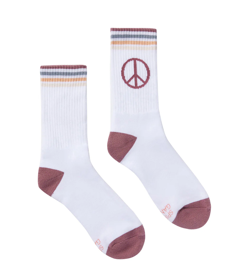 Spiritual Gangster Peace Sign Crew Sock - Image 4