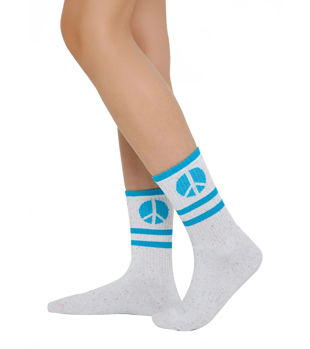 Spiritual Gangster Peace Stripe Crew Sock - Image 5