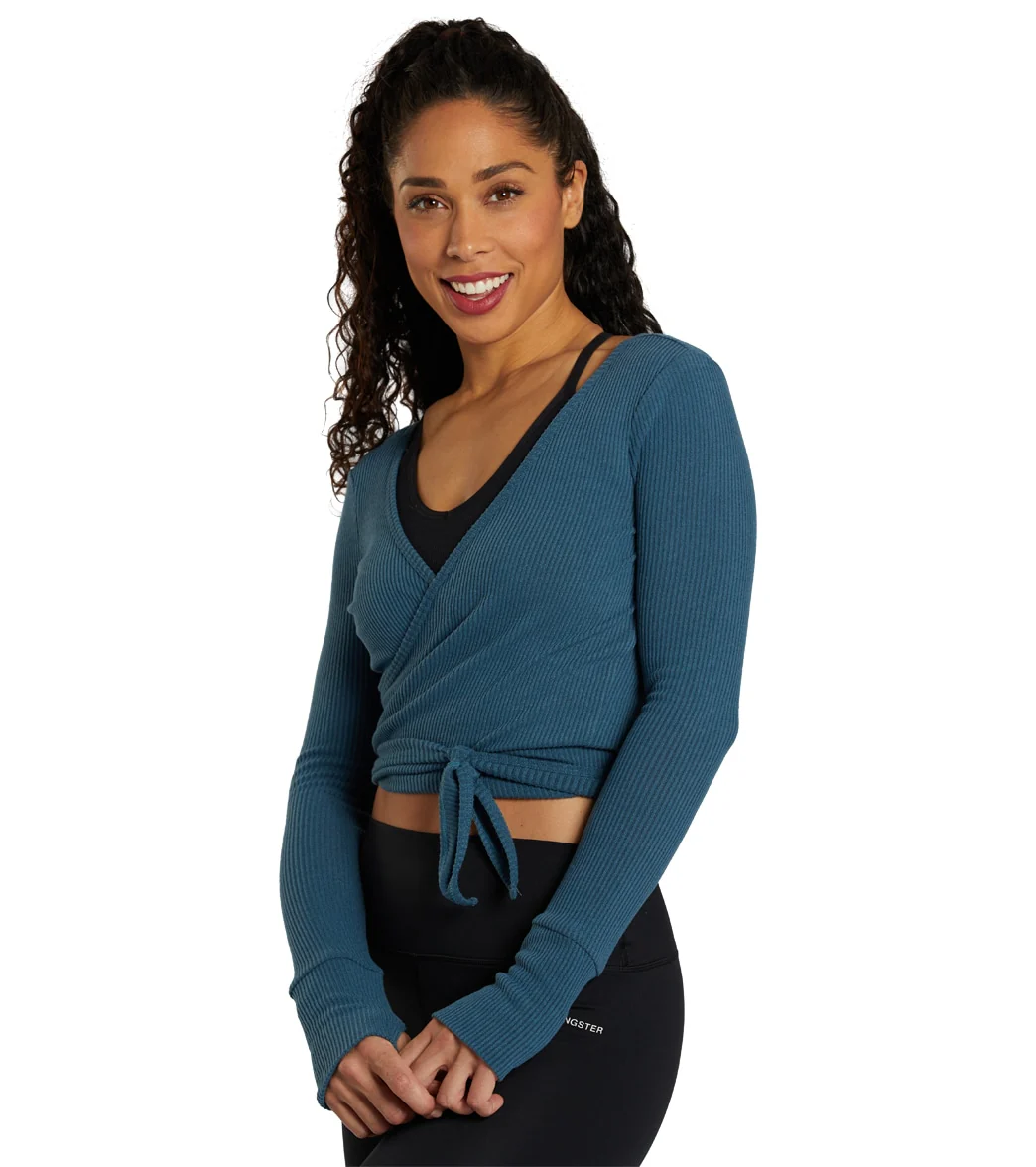 Spiritual Gangster Reversible Ballet Rib Wrap Sweater - Image 4