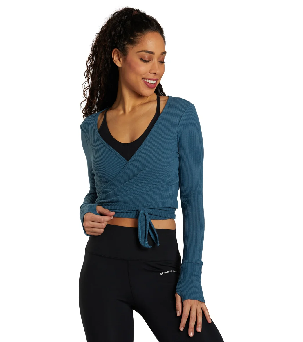 Spiritual Gangster Reversible Ballet Rib Wrap Sweater - Image 6