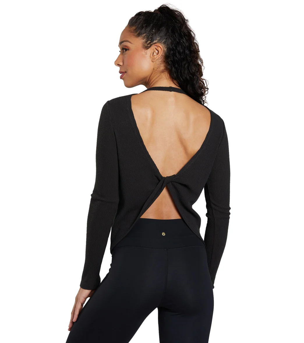 Spiritual Gangster Twist Long Sleeve Ballet Rib Top - Image 3