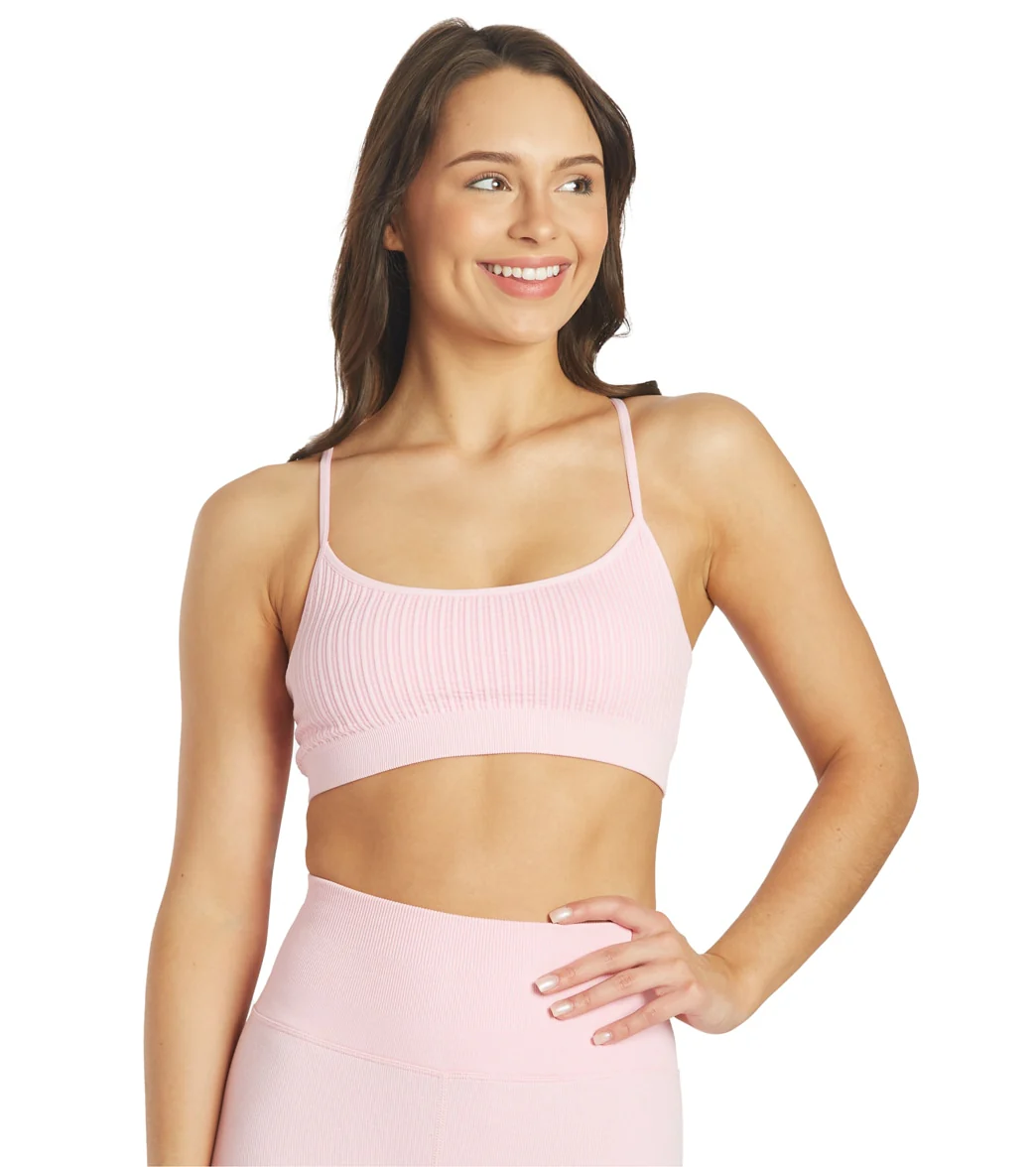 Spiritual Gangster Wide Rib Scoop Heather Bra
