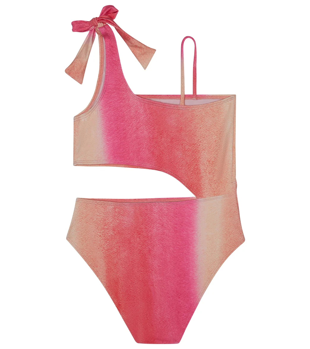 Splendid Girls' Dip Dye Bow One Shoulder One Piece Swimsuit (Big Kid) - Image 2