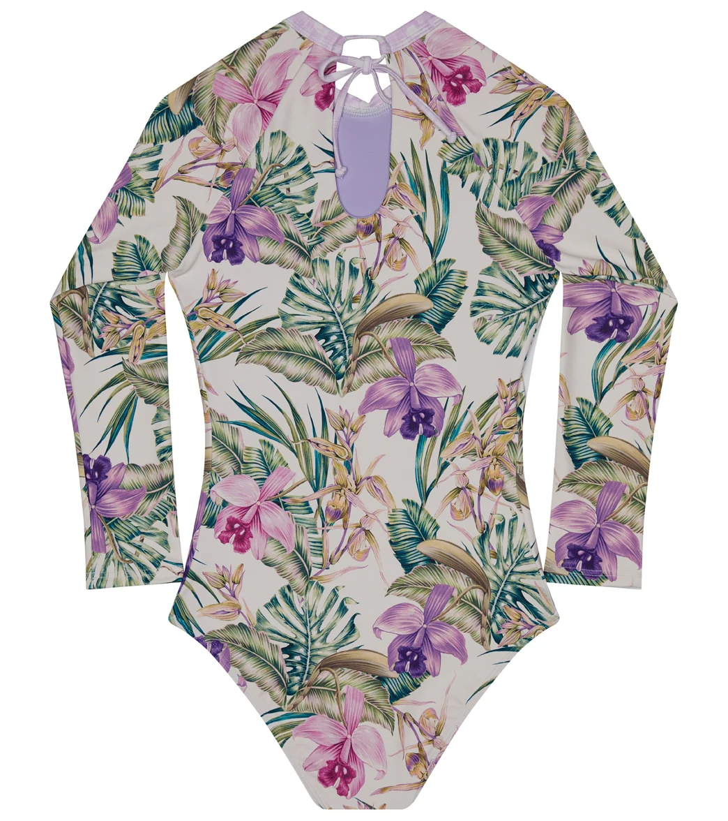 Splendid Girls' Panama Garden Long Sleeve One Piece Swimsuit (Big Kid) - Image 2