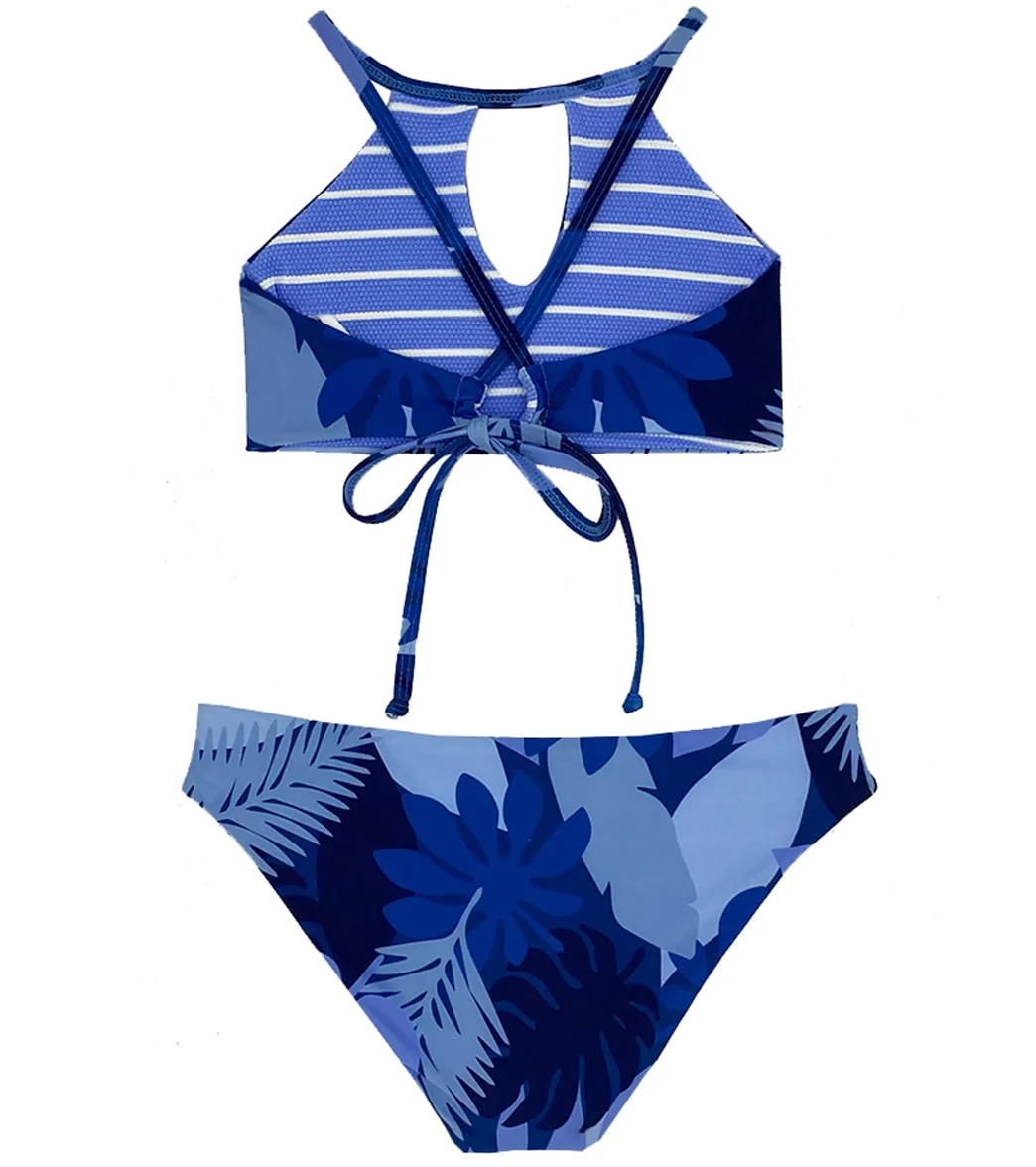 Splendid Girls' Reversible Party Palm High Neck Two Piece Bikini Set (Big Kid) - Image 3