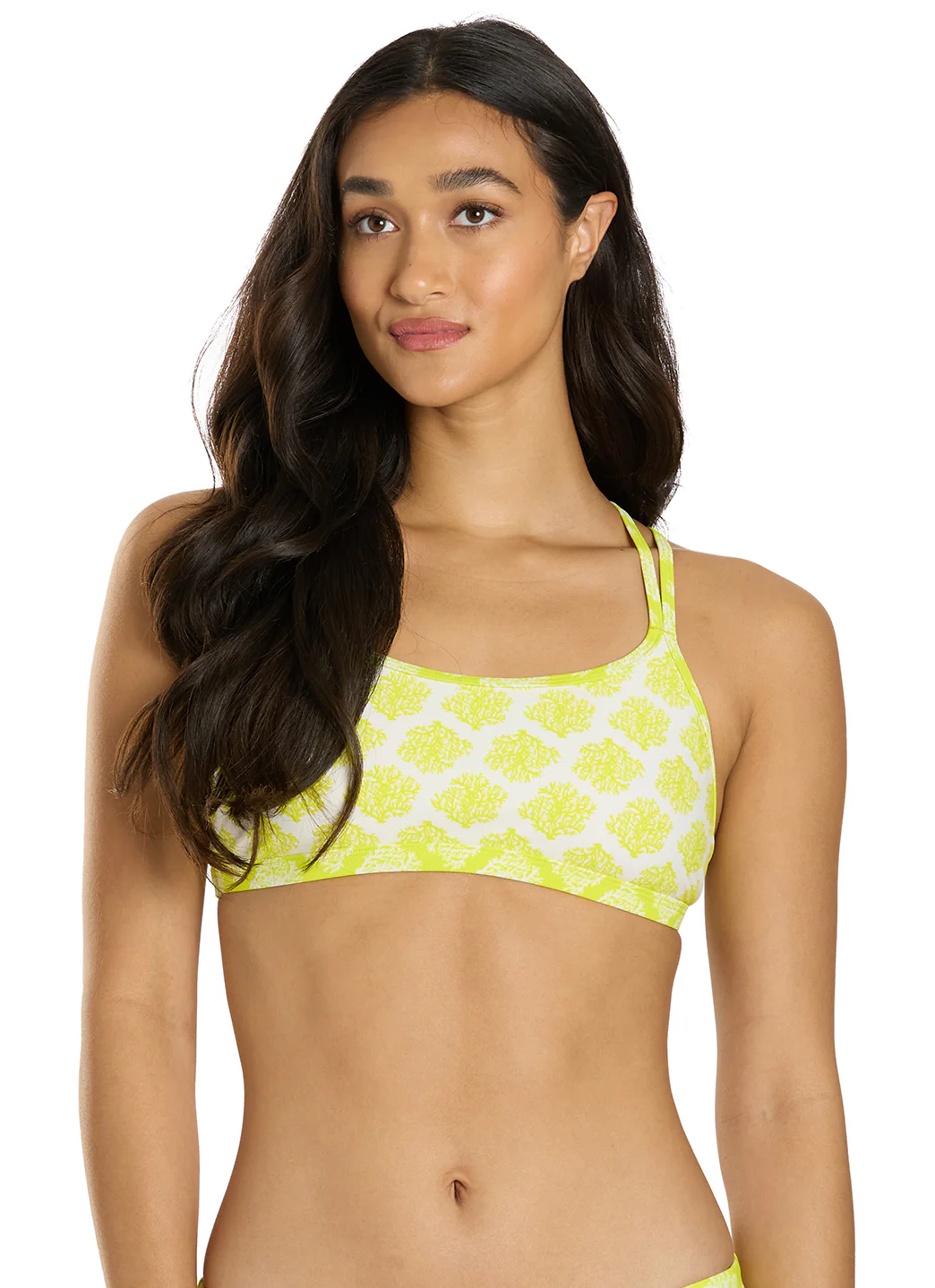 Sporti Active Coral Bloom Double Cross Workout Bikini Top - Image 2